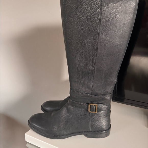 Sam Edelman Shoes - Black Leather Sam Edelman Knee-High Riding Boots with Buckle
